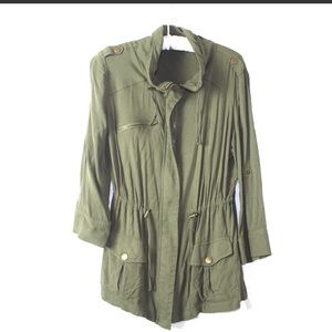 Apt. 9 women army green casual zip front jacket